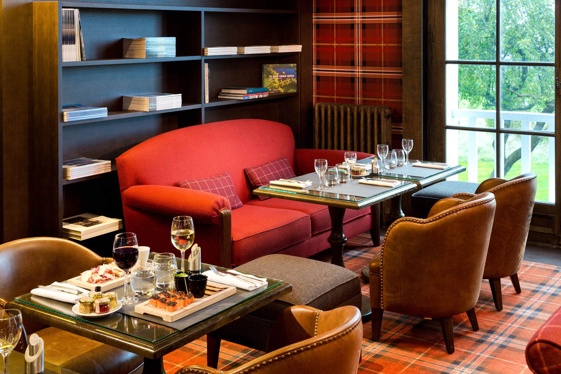 Dining in the clubhouse at Hotel du Golf Barriere, Deauville, France