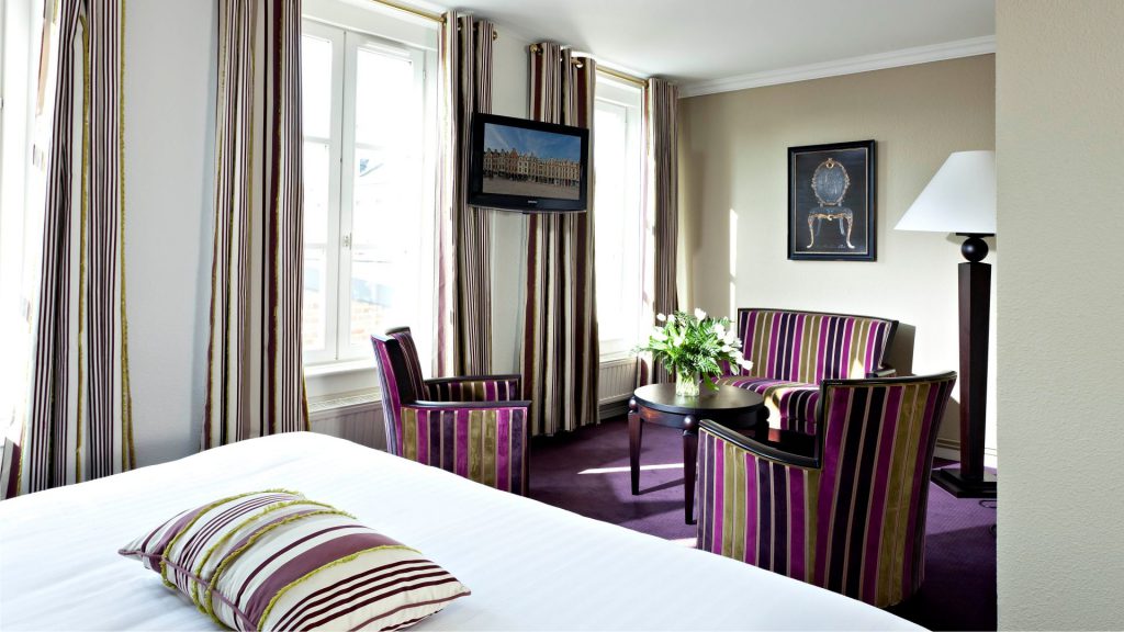 A bedroom at Hotel lâ€™Univers, Arras, Northern France