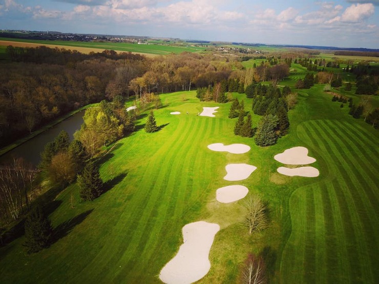 Bird's eye view over Les Vaucouleurs Golf Club, Normandy, France