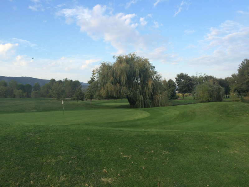 On the green at Sainte Baume Golf Club, Nans les Pins, Provence, France. Golf Planet Holidays.
