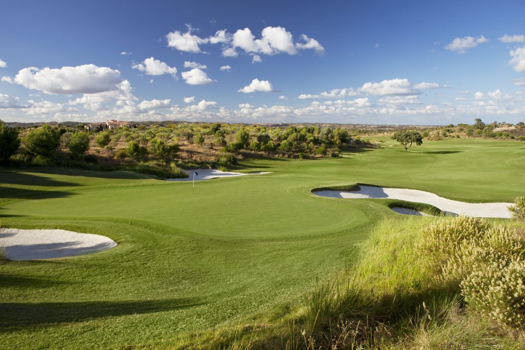 The 17th green at Monte Rei Golf and Country Club, near Tavira, Eastern Algarve, Portugal