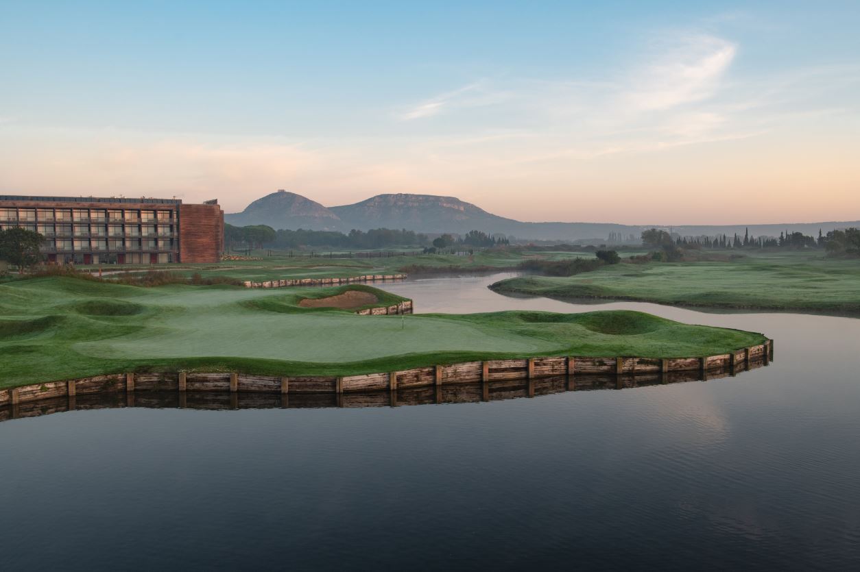 Early morning on the golf course at Emporda Links and Forest Girona, Costa Brava, Spain
