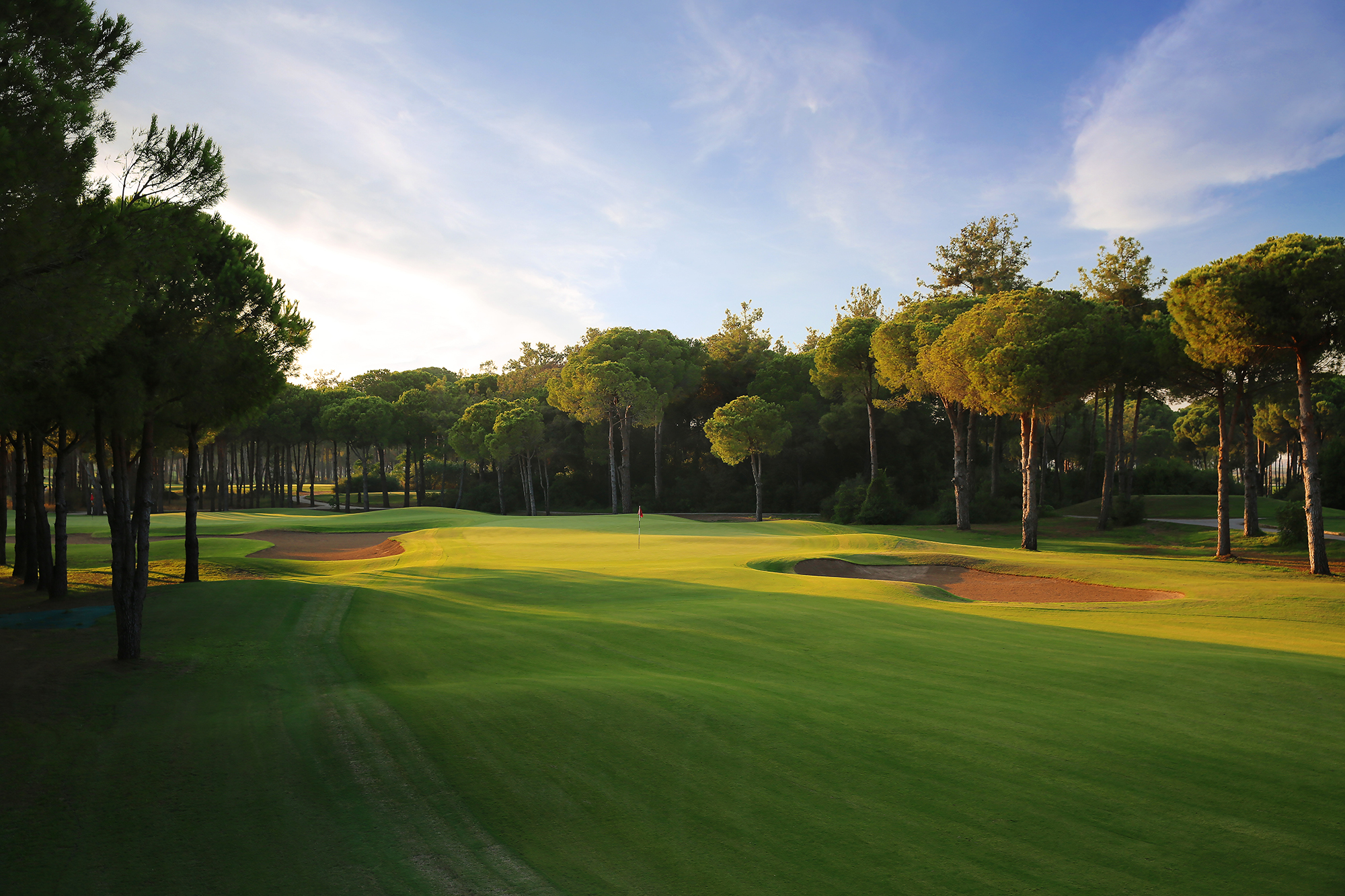 Approaching the 12th green at Gloria Old Golf Course, Belek, Turkey