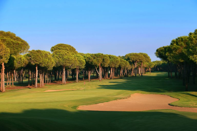 Shadows on the 12th hole at Gloria Old Course, Belek, Turkey