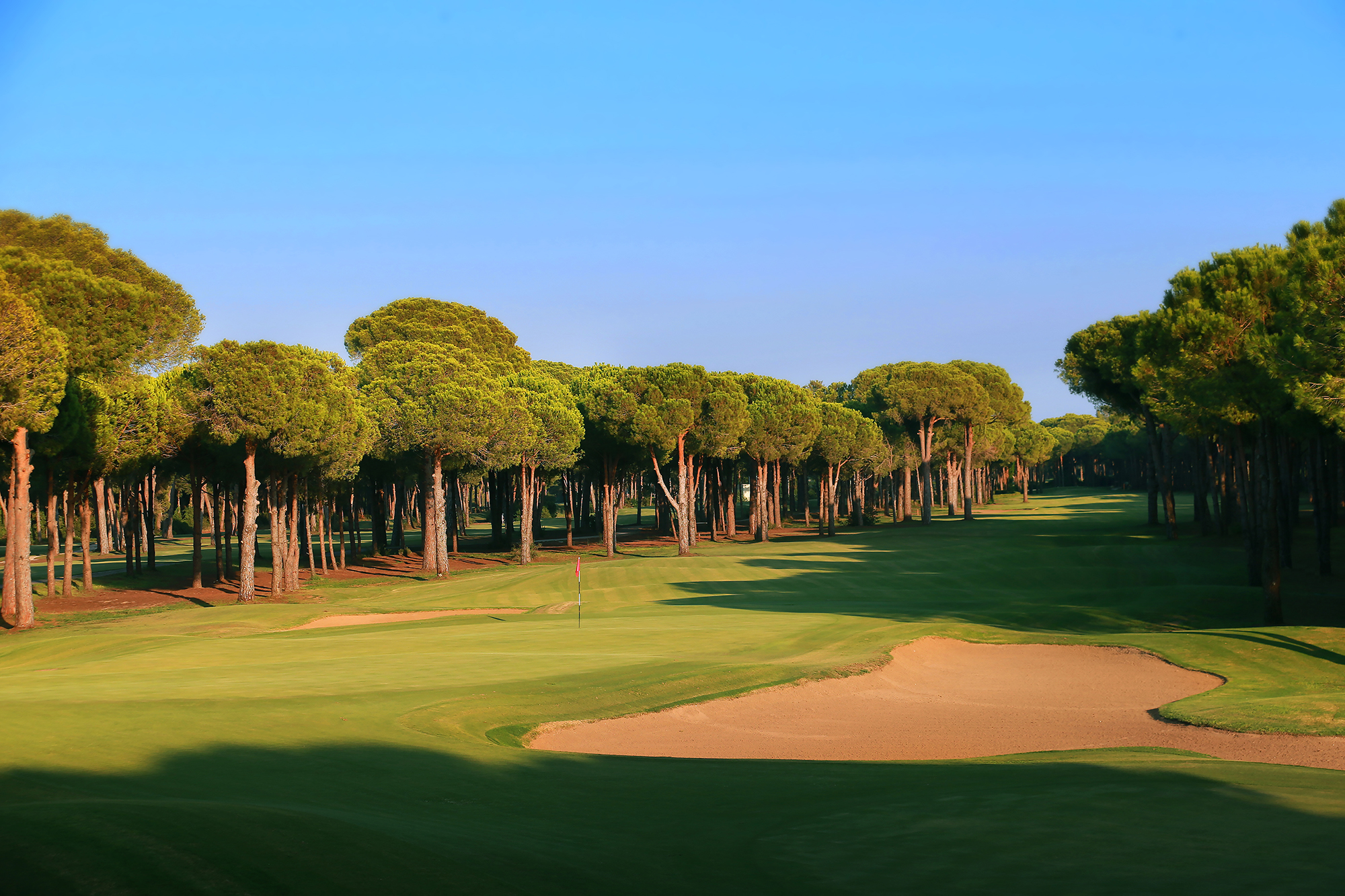 Shadows on the 12th hole at Gloria Old Course, Belek, Turkey