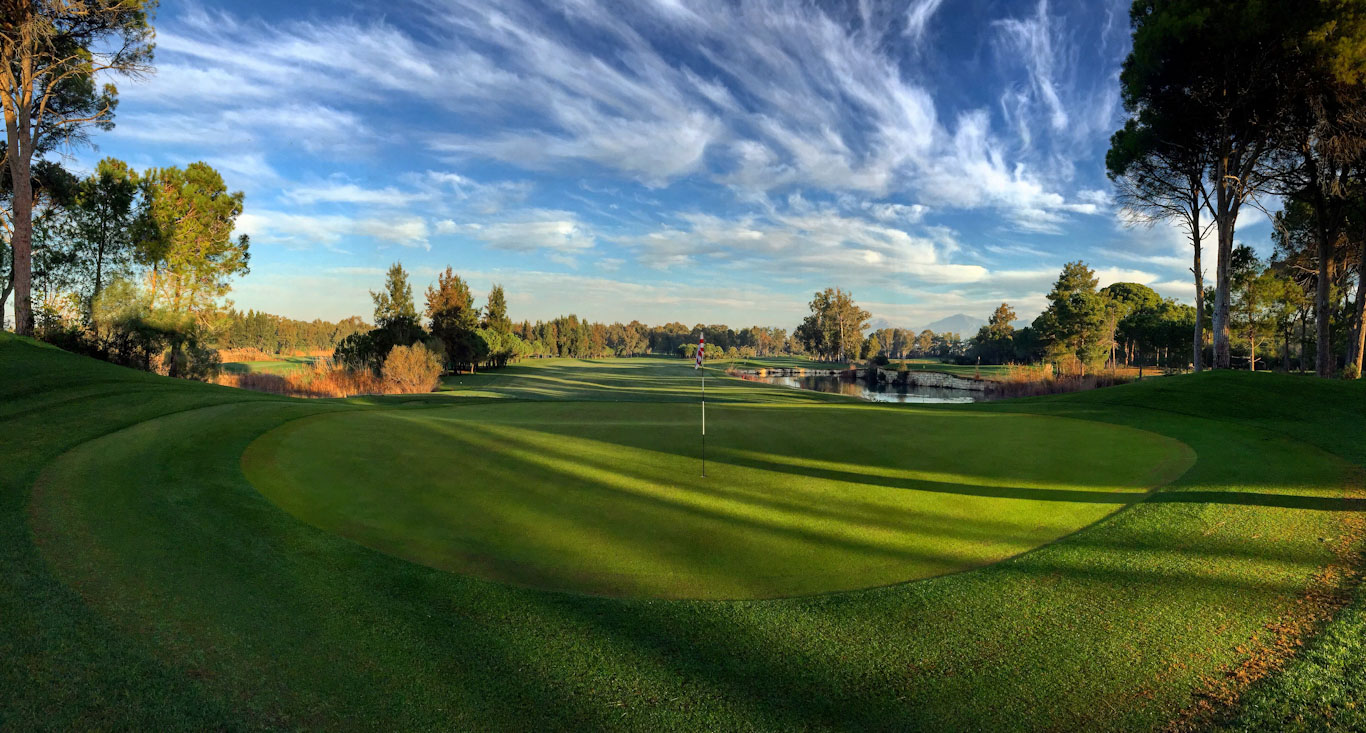 Back down the fairway at Kaya Palazzo Golf course, Belek, Turkey