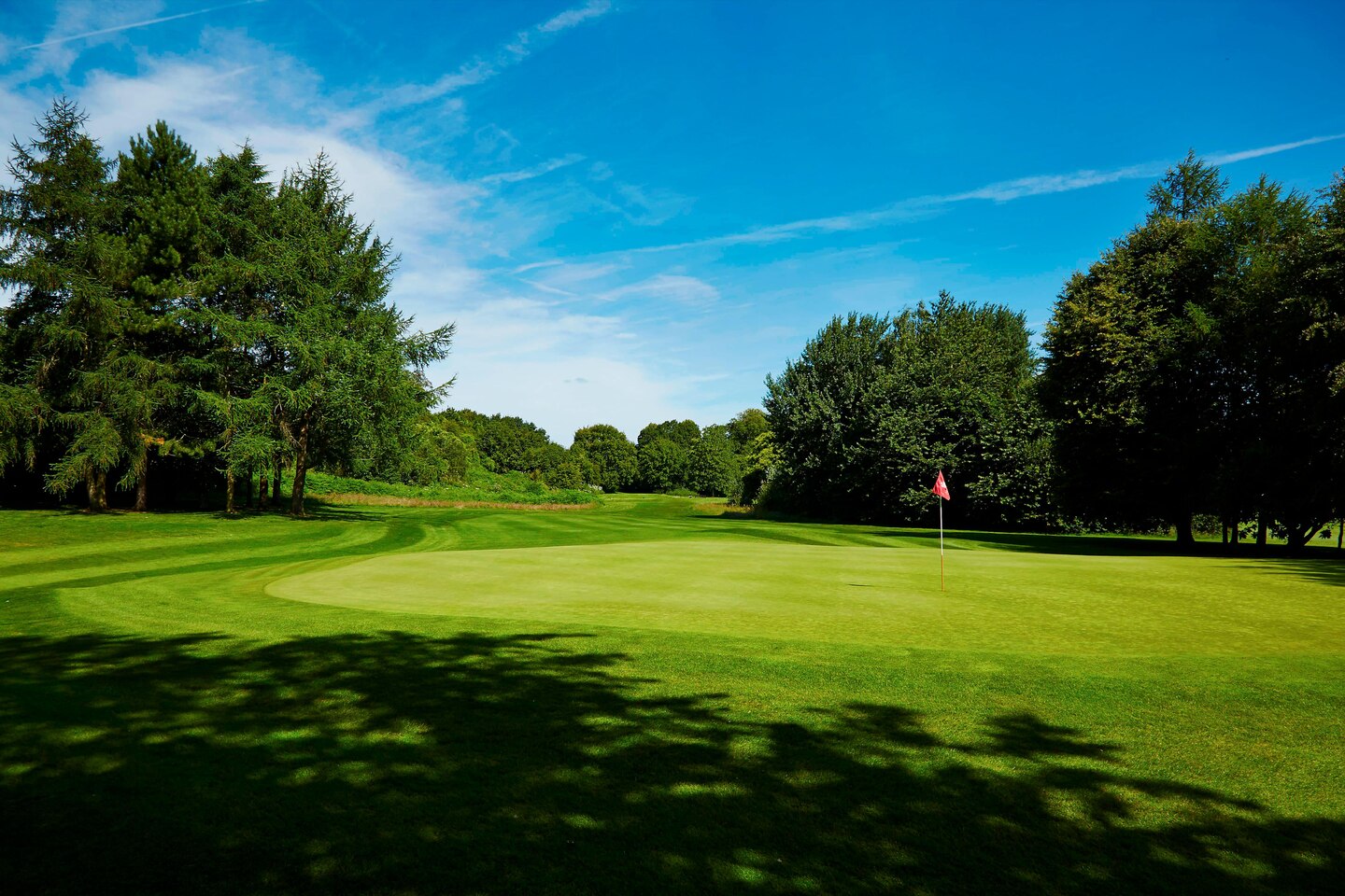 The 13th green at St Pierre Old course, Chepstow, England