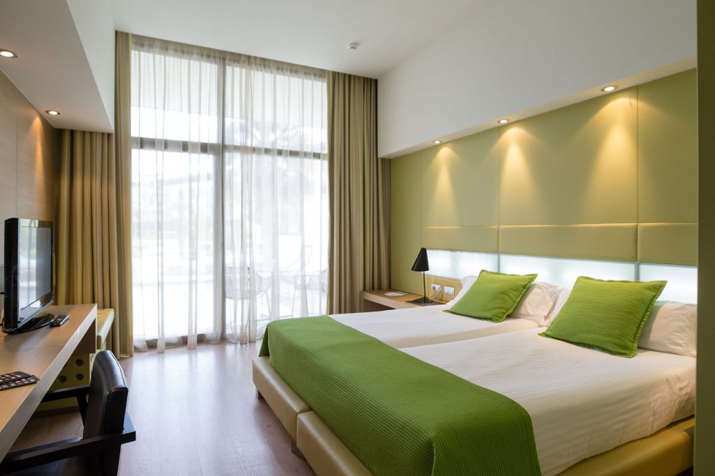 A double bedroom at La Finca Golf and Spa Resort, Alicante, Spain