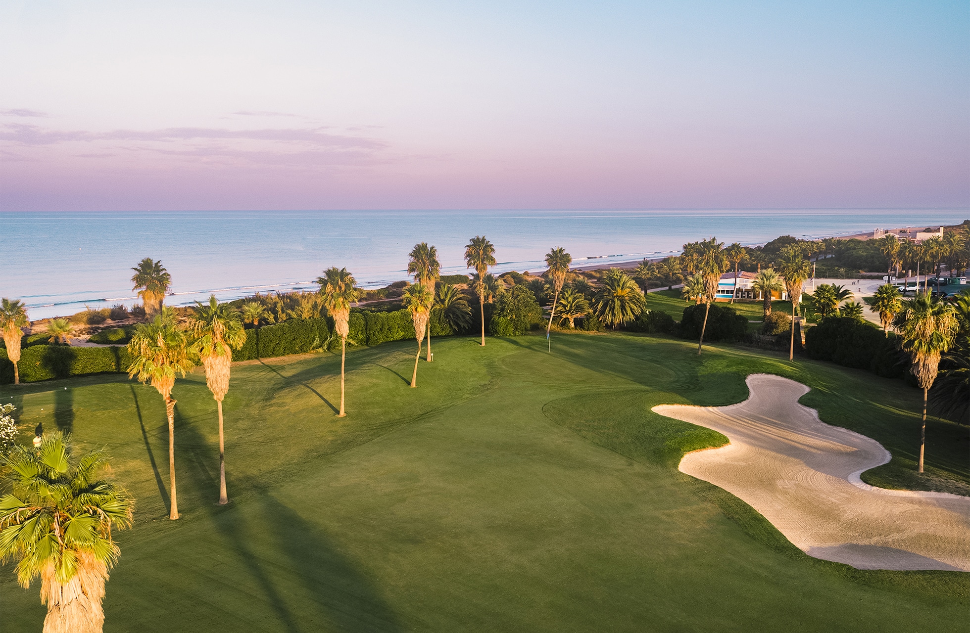 Out to sea from the 12th fairway at Costa Ballena Ocean Club de Golf, Costa de la Luz, Spain