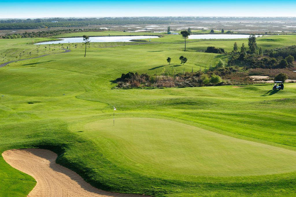 Bird's eye view of El Rompido golf course, Spain