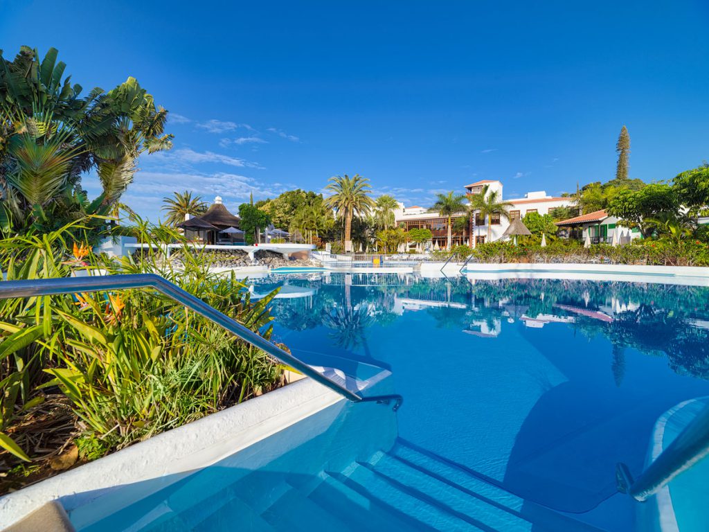 The outdoor pool at Hotel Jardin Tecina, La Gomera, Canary Islands
