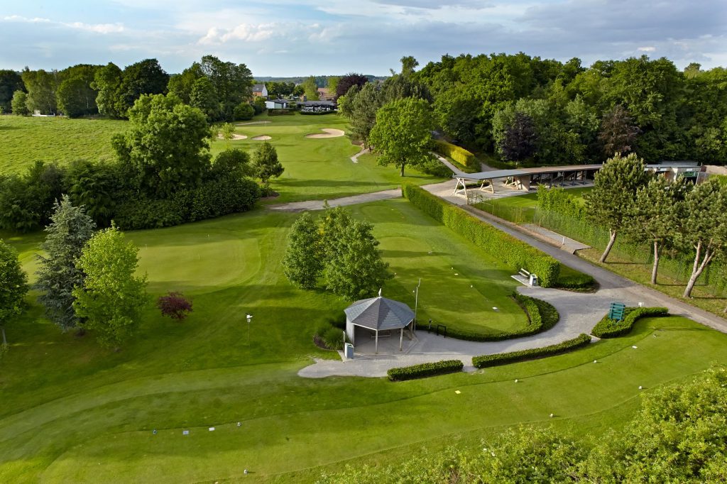 Aerial view of Rigenee Golf Course, near Waterloo, Belgium