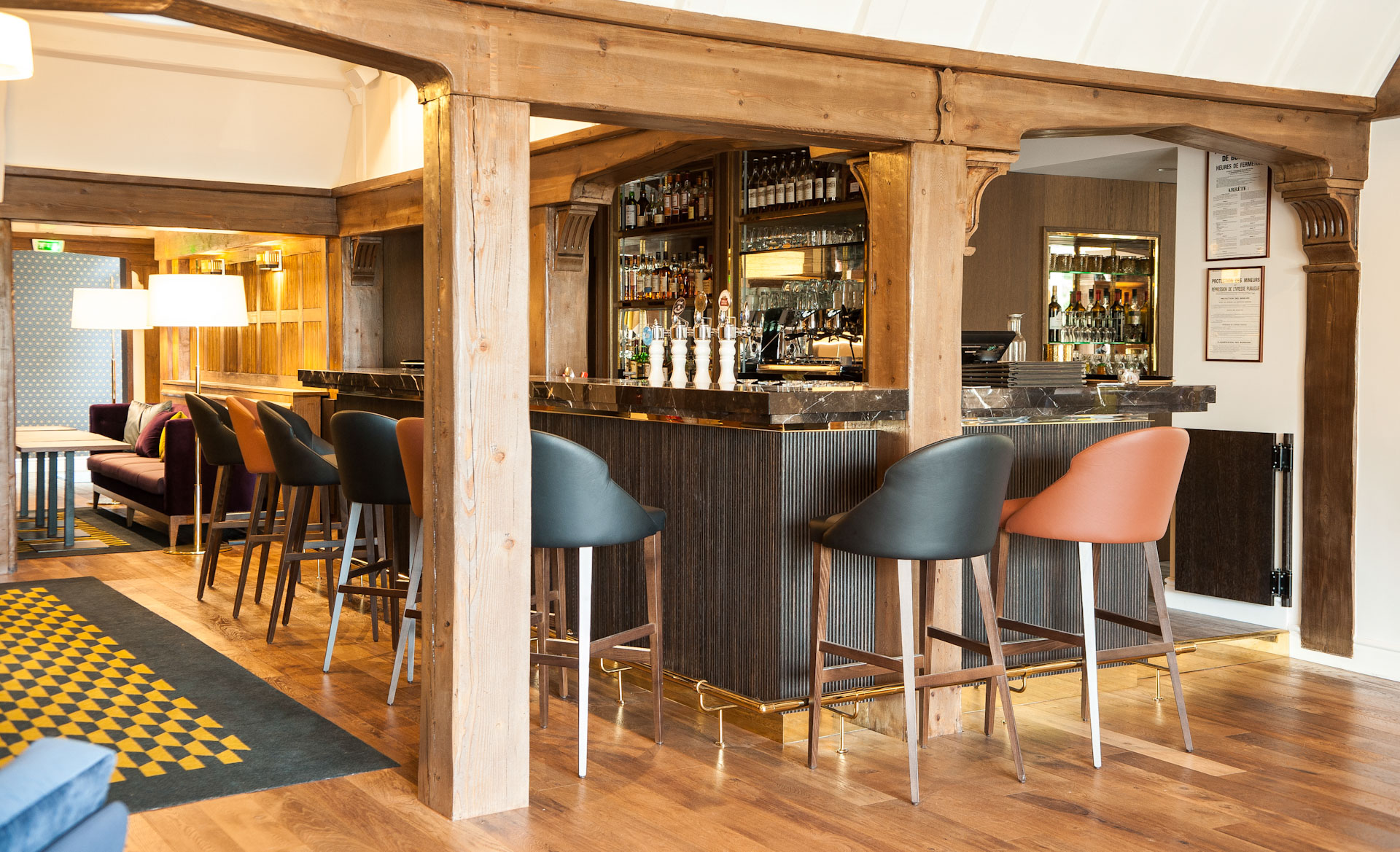 Drinks at the bar at Le Manoir Golf Hotel, Le Touquet, France