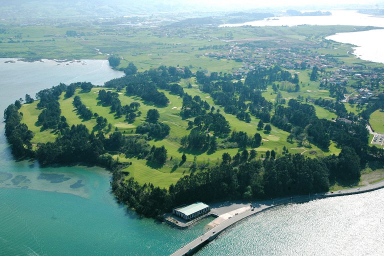 Aerial view of Real Club de Pedrena, near Santander, Spain