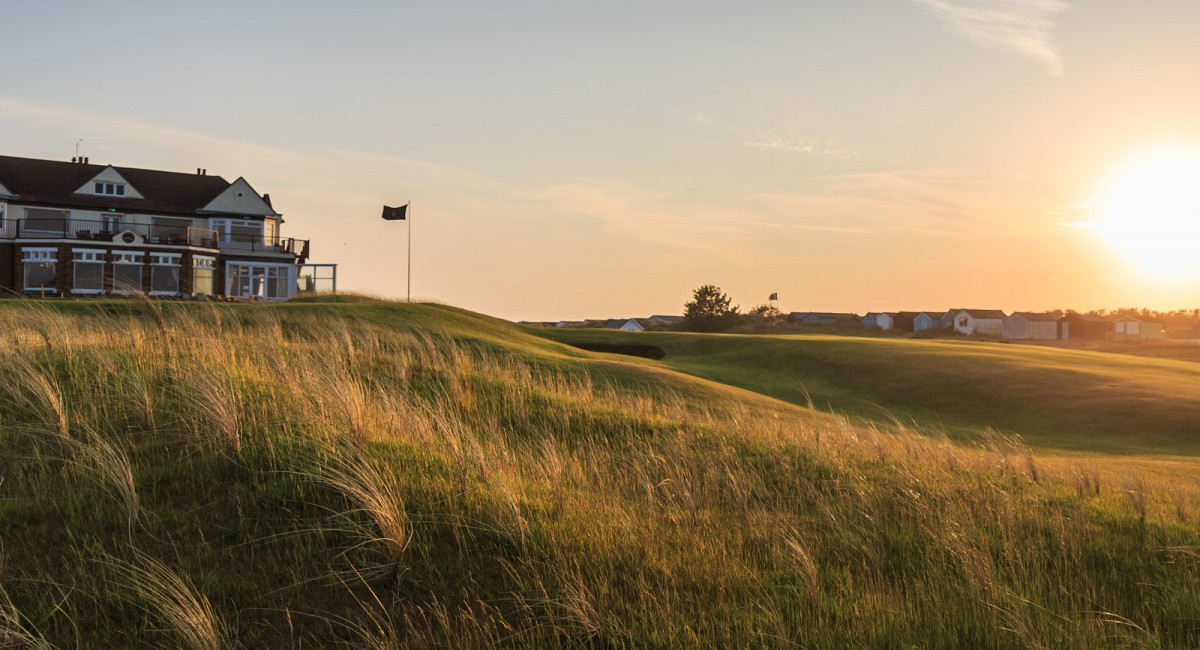The 18th green at Hunstanton Golf Club, Norfolk, England