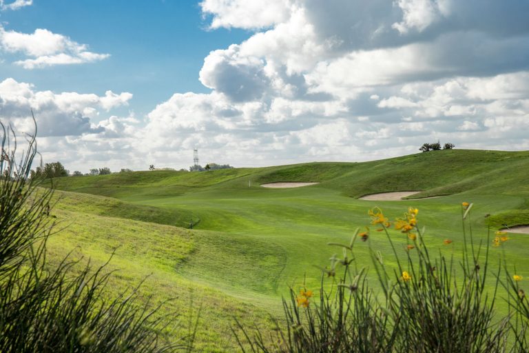 Undulating fairways at Merignies Golf course, Lille, France