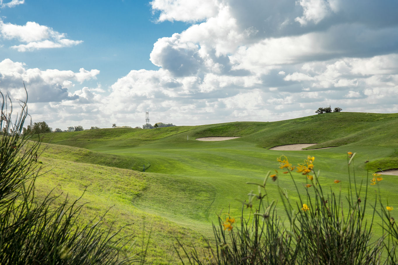 Undulating fairways at Merignies Golf course, Lille, France