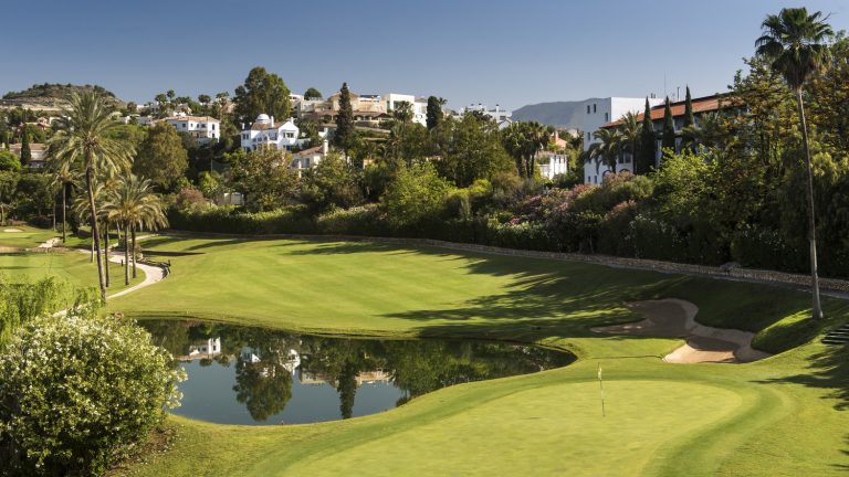 Sun and shadows over La Quinta Golf and Country Club, Marbella, Spain