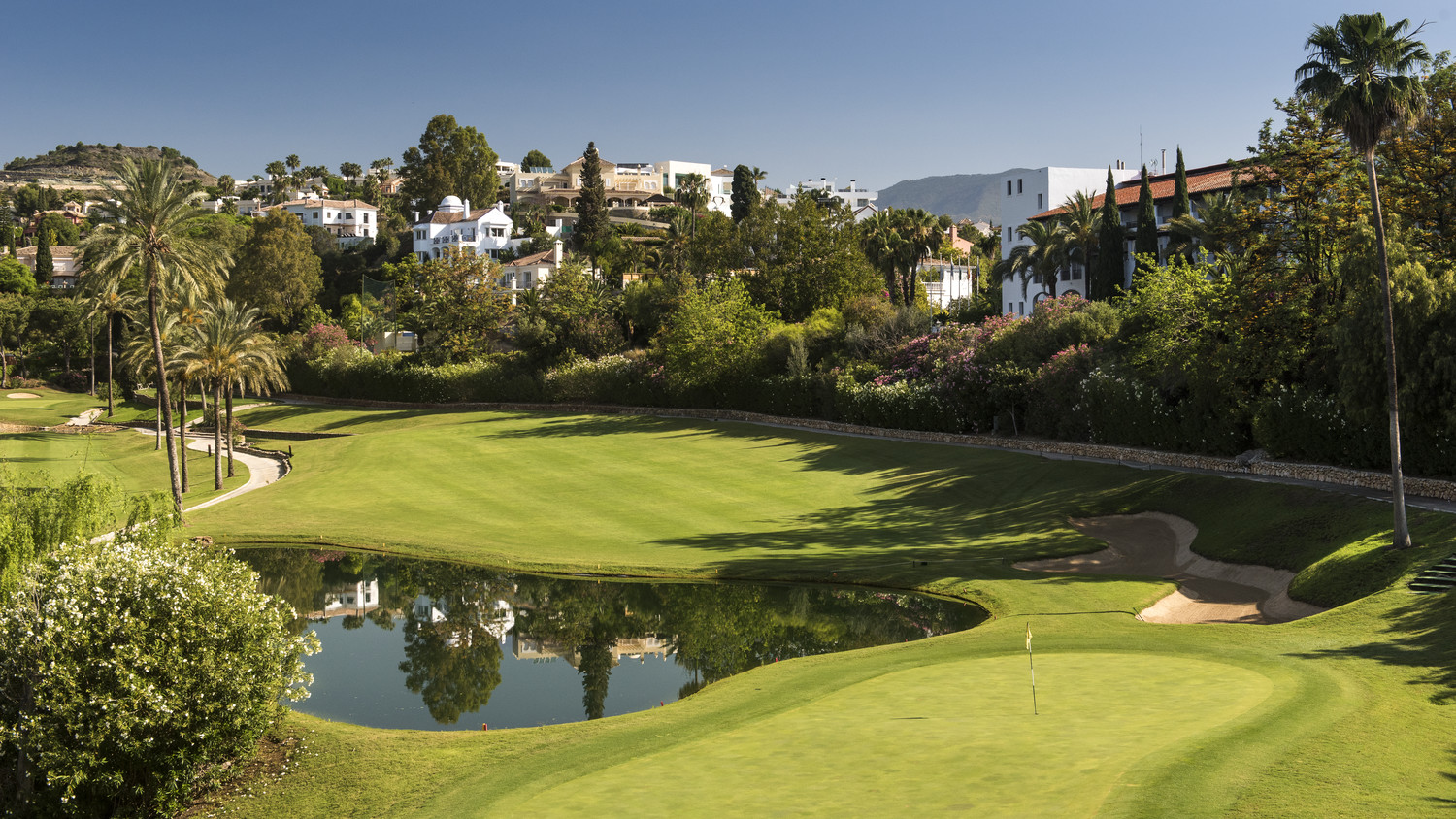 Sun and shadows over La Quinta Golf and Country Club, Marbella, Spain