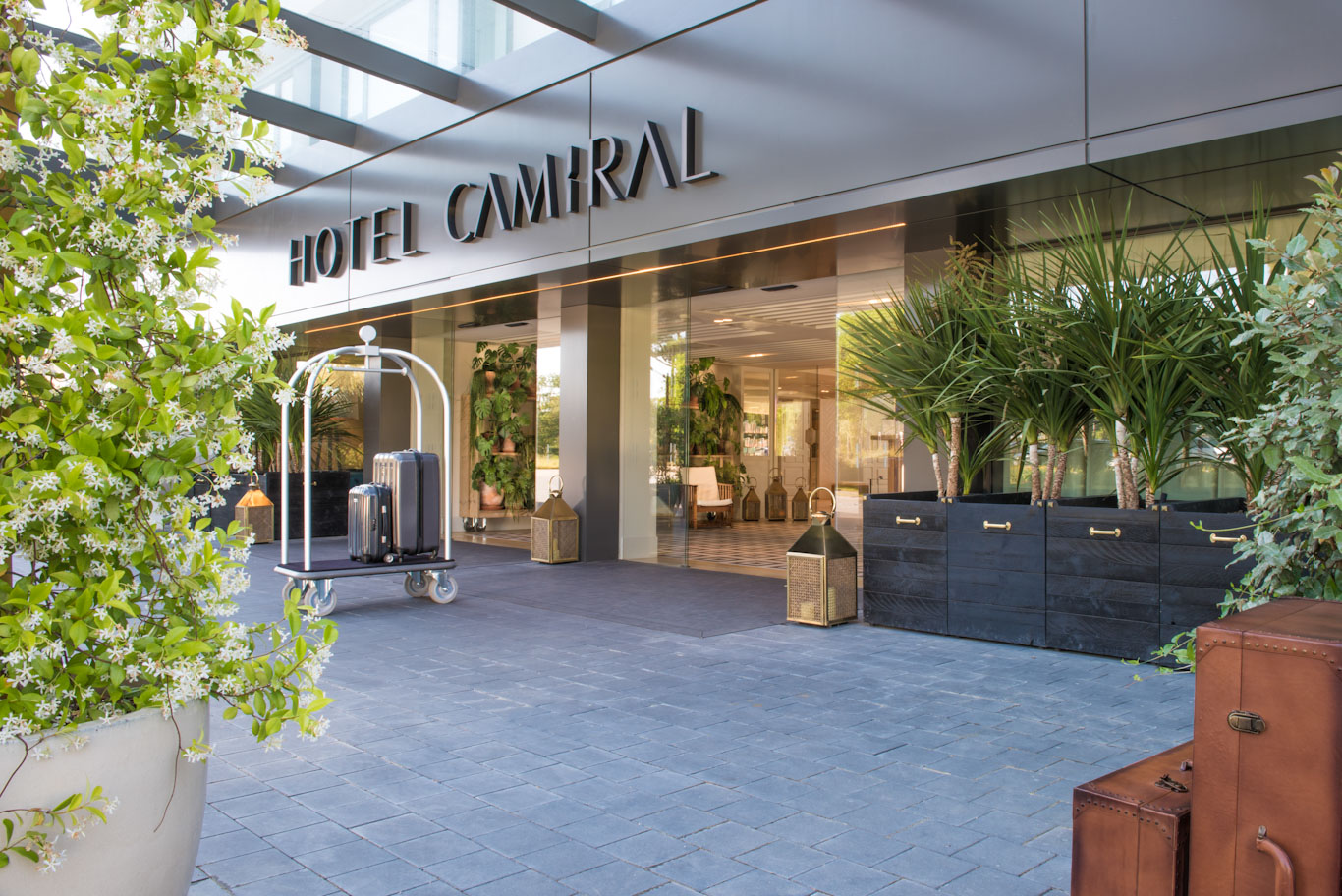 Step free entrance to the Hotel Camiral PGA Catalunya Golf Resort, Costa Brava, Spain